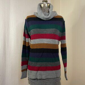 Vintage Montage cowl neck striped sweater